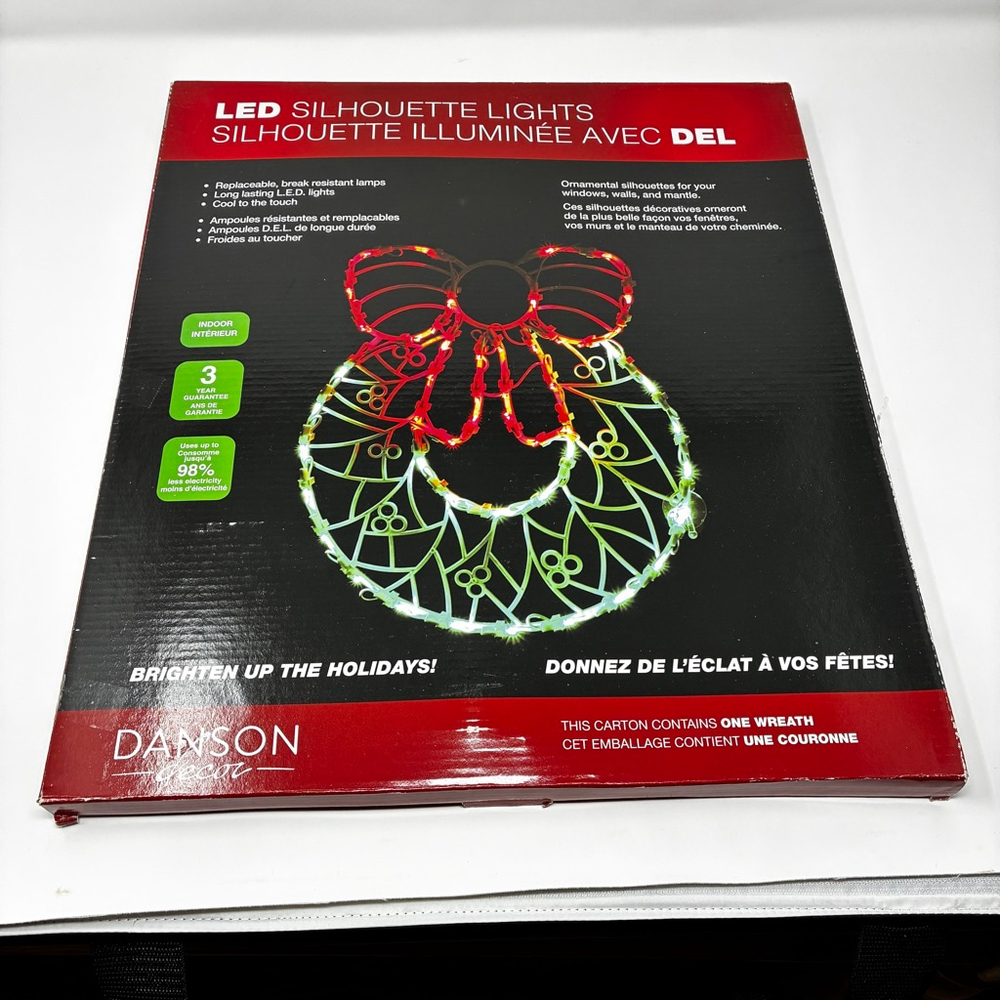 Danson Decor LED Silhouette Wreath – Lighted Christmas Decoration – New in Box